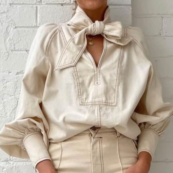 Zimmermann Tops - Zimmermann bow tie blouse shirt top size 1 PRICE FIRM